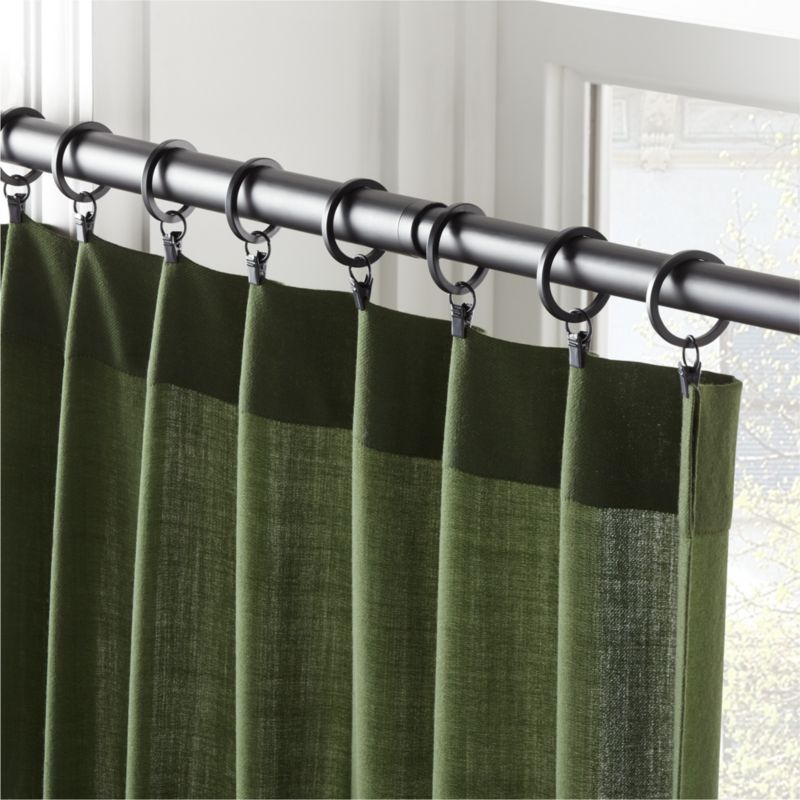 Deep Green Lightweight Wool Curtain Panel 48"x84" - image 1 of 3