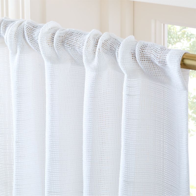 Lua White Open Weave EUROPEAN FLAX™-Certified Linen and Viscose Window Curtain Panel 48"x84" - image 2 of 5