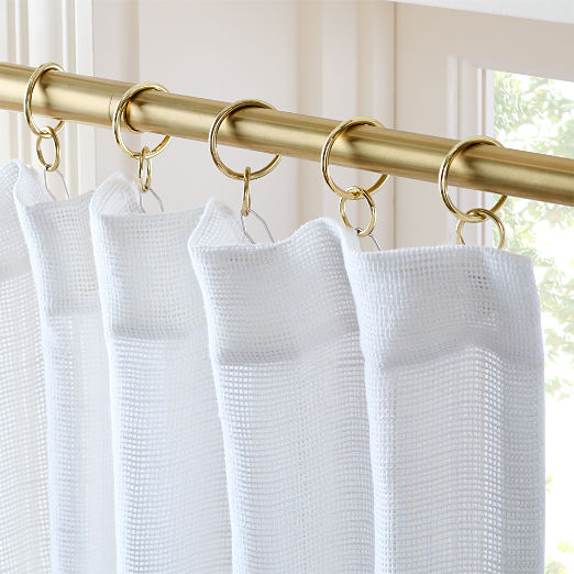 Lua White Open Weave EUROPEAN FLAX™-Certified Linen and Viscose Window Curtain Panel 48"x84"