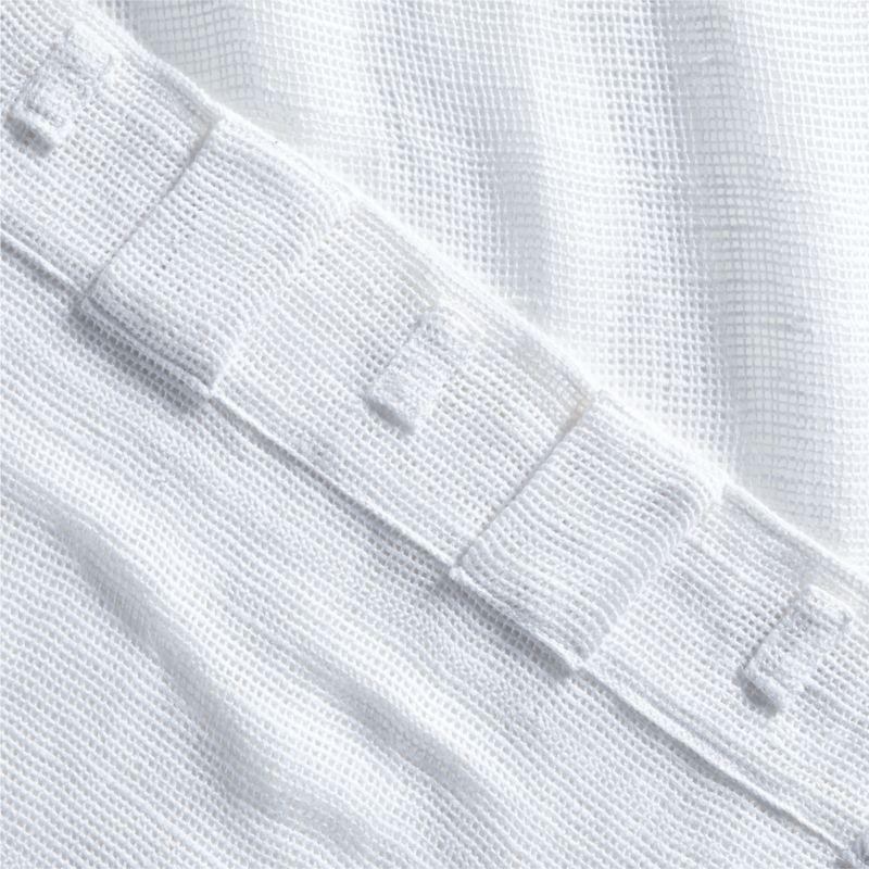 Lua White Open Weave EUROPEAN FLAX™-Certified Linen and Viscose Window Curtain Panel 48"x84" - image 4 of 5