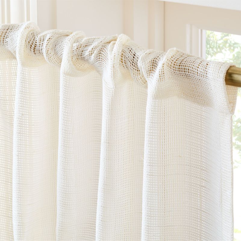 Lua Warm White Open Weave EUROPEAN FLAX™-Certified Linen and Viscose Window Curtain Panel 48"x84" - image 3 of 5