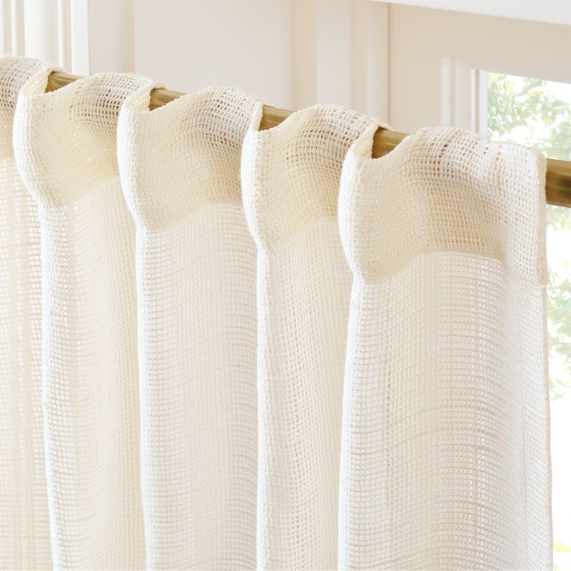 Lua Warm White Open Weave EUROPEAN FLAX™-Certified Linen and Viscose Window Curtain Panel 48"x84" - image 2 of 5