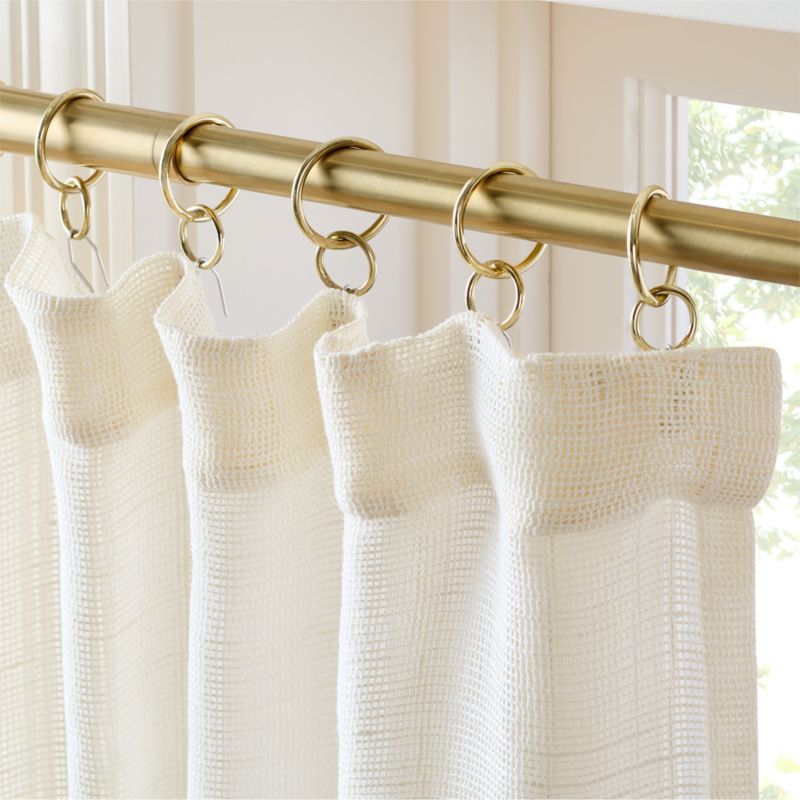 Lua Warm White Open Weave EUROPEAN FLAX™-Certified Linen and Viscose Window Curtain Panel 48"x84" - image 1 of 5