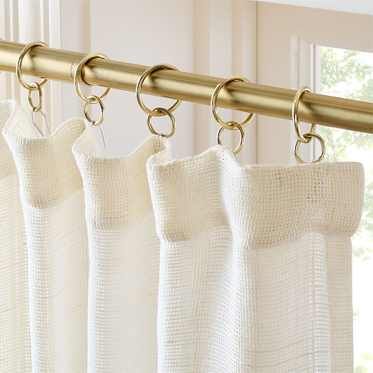 Lua Warm White Open Weave EUROPEAN FLAX™-Certified Linen and Viscose Window Curtain Panel