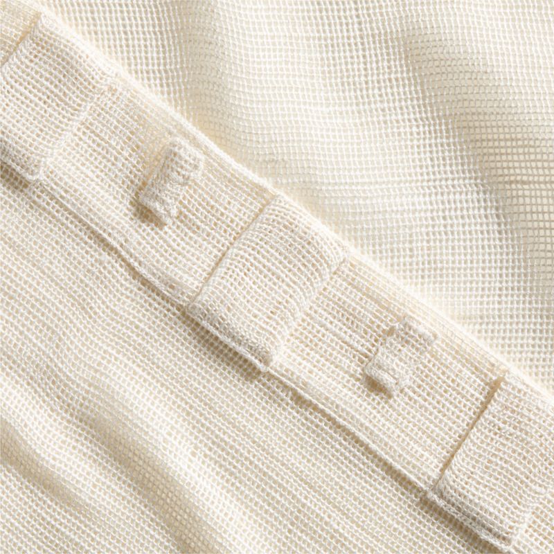 Lua Warm White Open Weave EUROPEAN FLAX™-Certified Linen and Viscose Window Curtain Panel 48"x84" - image 4 of 5