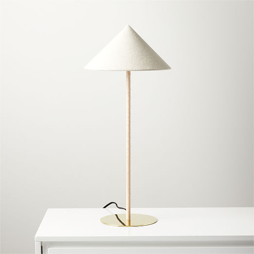 Luar Wrapped Untanned Leather Table Lamp With Brass Base