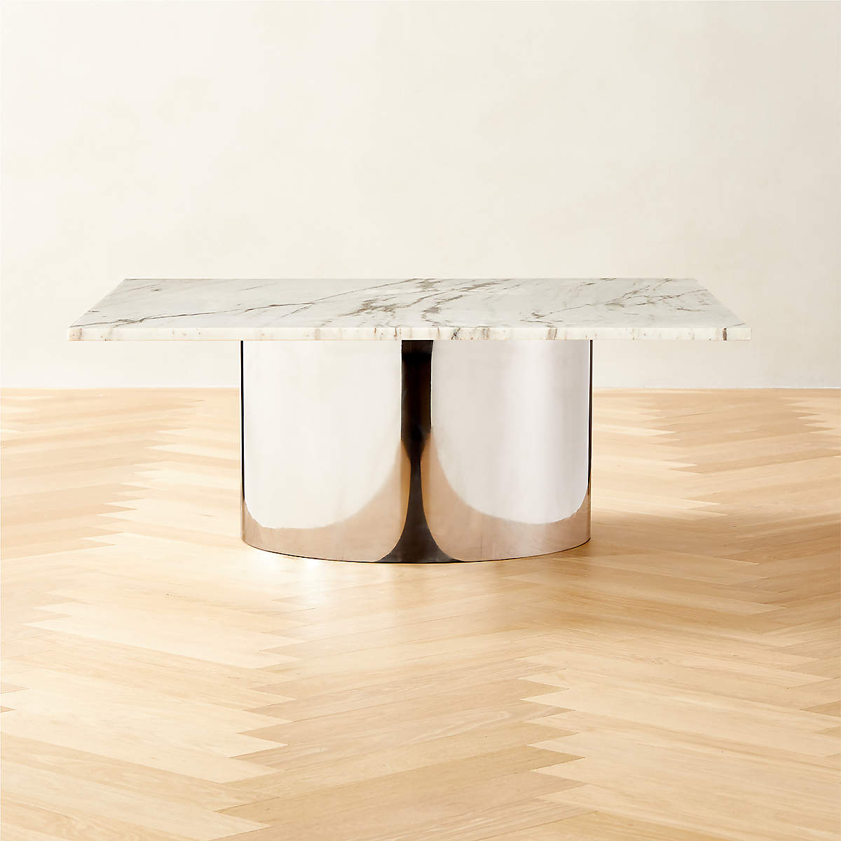 Luca Modern White Marble Coffee Table CB2
