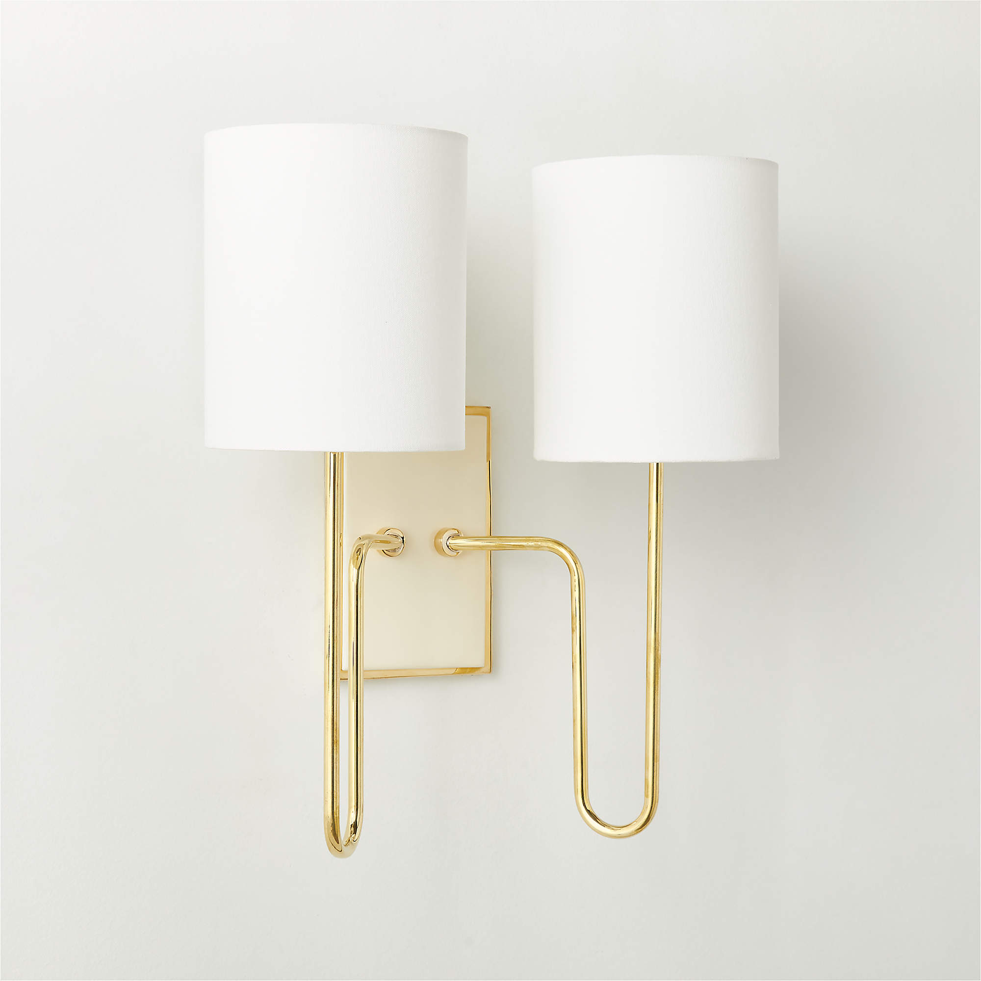 Lucerne Polished Brass Double Modern Wall Sconce Light CB2 Canada