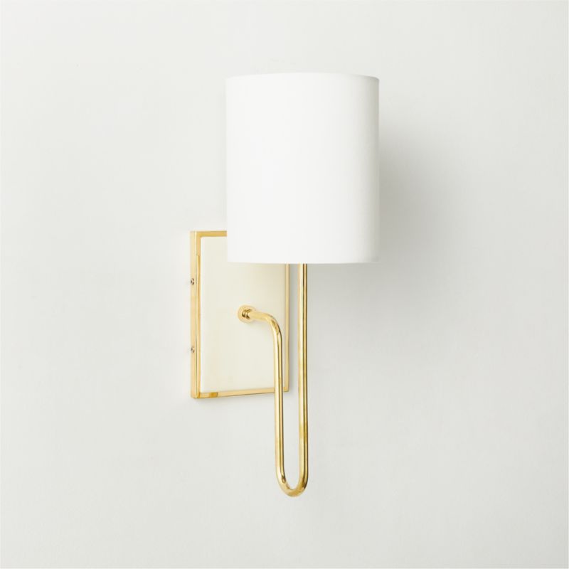 View Lucerne Polished Brass Wall Sconce Light details
