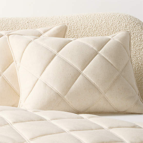 Luchetti Organic Cotton Taupe Diamond Standard Pillow Shams Set of 2
