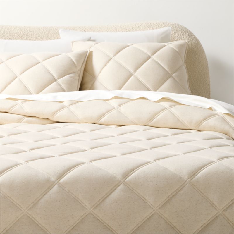 Viewing product image Luchetti Organic Cotton Taupe Diamond Full/Queen Quilt - image 1 of 4