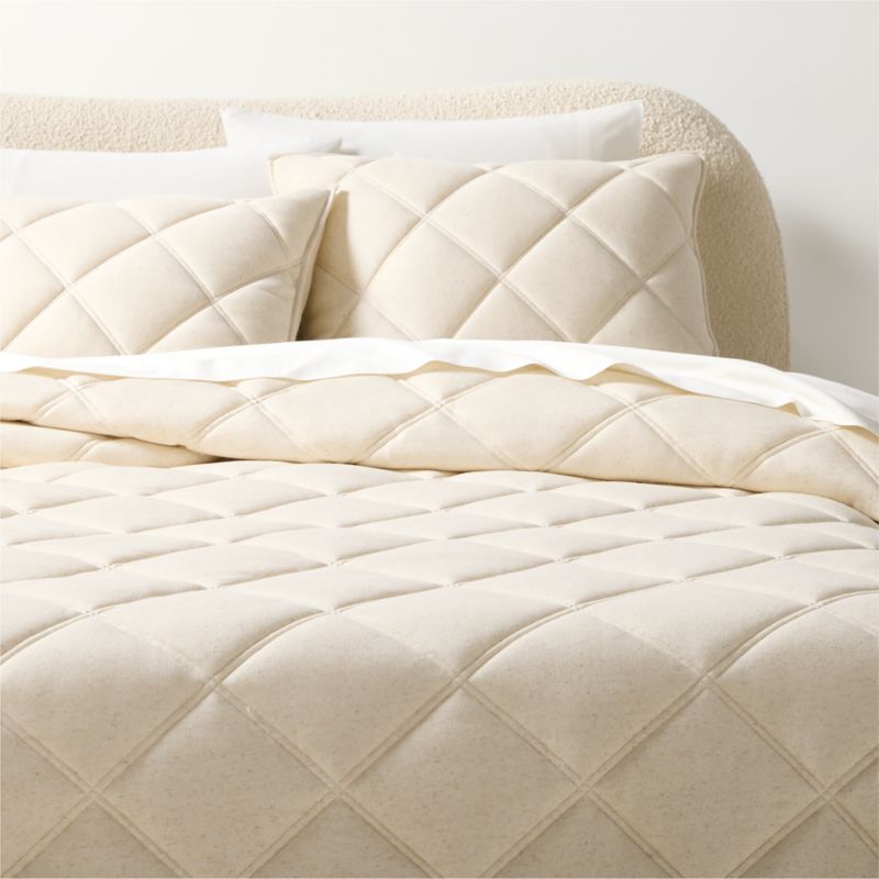 View Luchetti Organic Cotton Taupe Diamond King Quilt details