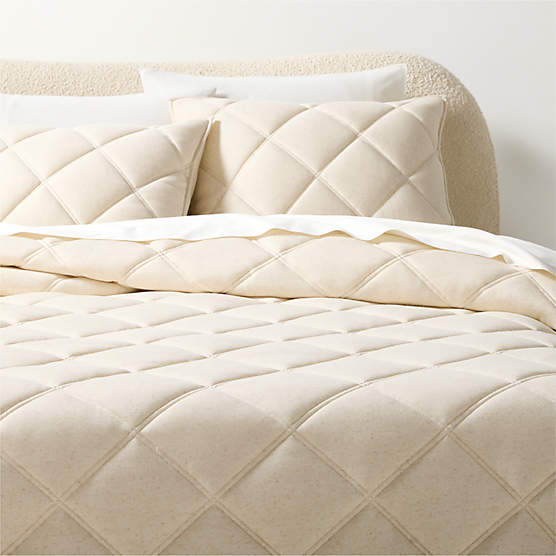 Luchetti Organic Cotton Taupe Diamond King Quilt