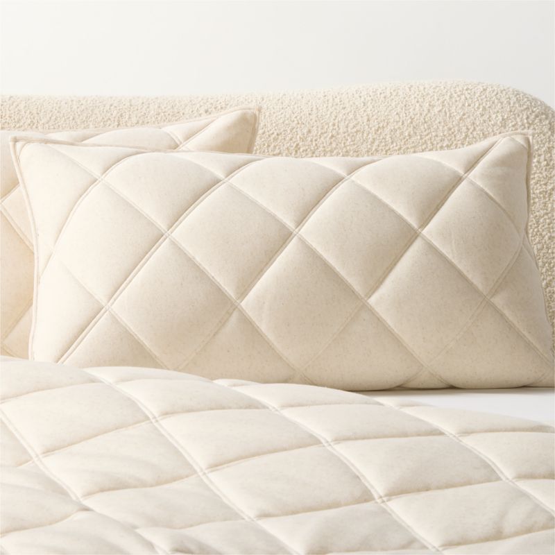 Luchetti Organic Cotton Taupe Diamond King Pillow Shams Set of 2 - image 0 of 6