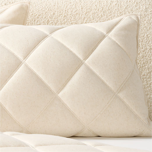 Luchetti Organic Cotton Taupe Diamond King Pillow Shams Set of 2