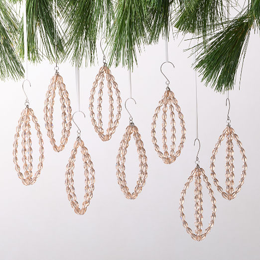 Lucia Amber Glass Christmas Tree Ornament Set of 8