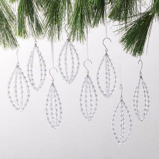 Lucia Clear Glass Christmas Tree Ornament Set of 8