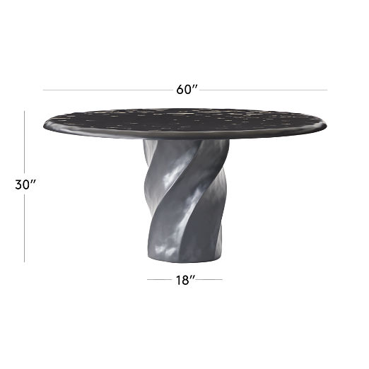 Lucia 60" Round Black Resin Dining Table