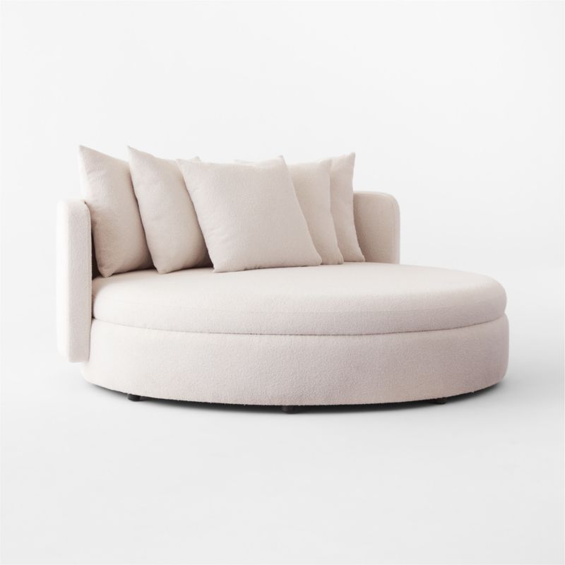 Lucie White Boucle Upholstered Outdoor Daybed - image 3 of 7