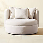 Zora Black Rattan Outdoor Hanging Daybed with White Sunbrella® Cushions