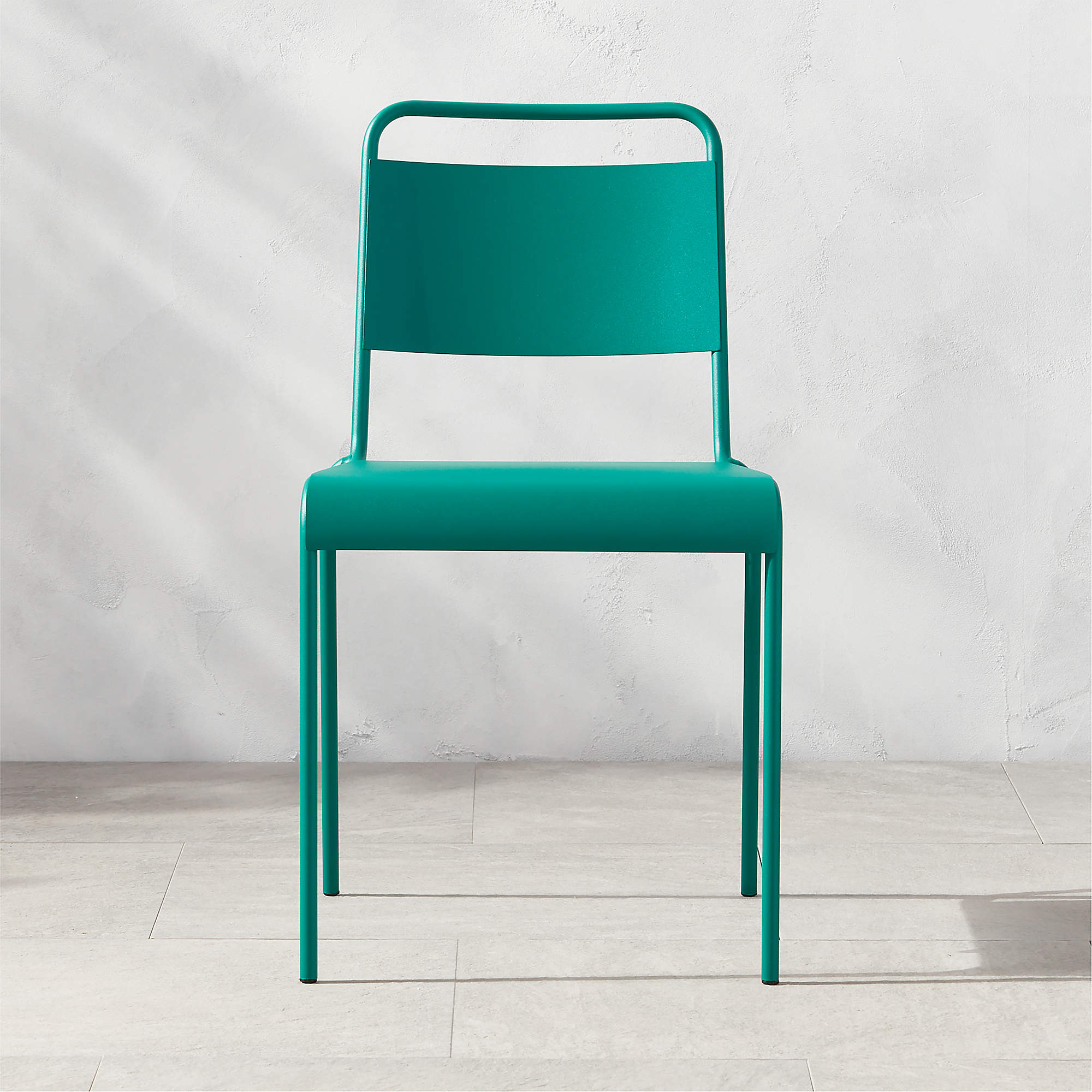 Lucinda Emerald Stacking Dining Chair + Reviews CB2