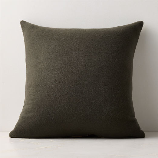 Lucy Charcoal Grey Merino Wool Throw Pillow Cover 20"x20"