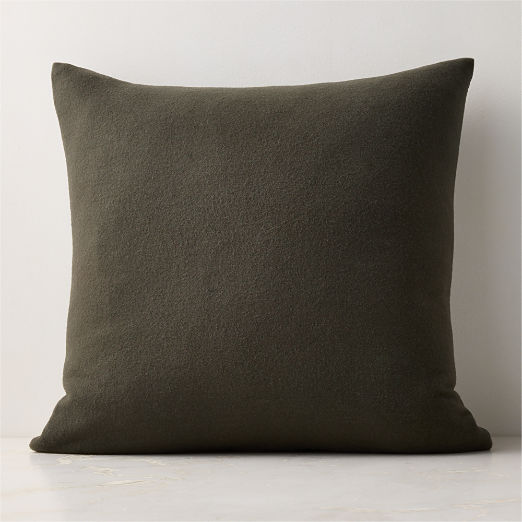 Lucy Charcoal Grey Merino Wool Throw Pillow Cover 23"x23"