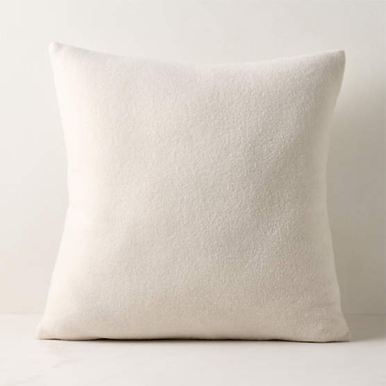 Lucy Warm White Merino Wool Throw Pillow with Down Alternative Insert 20"x20"