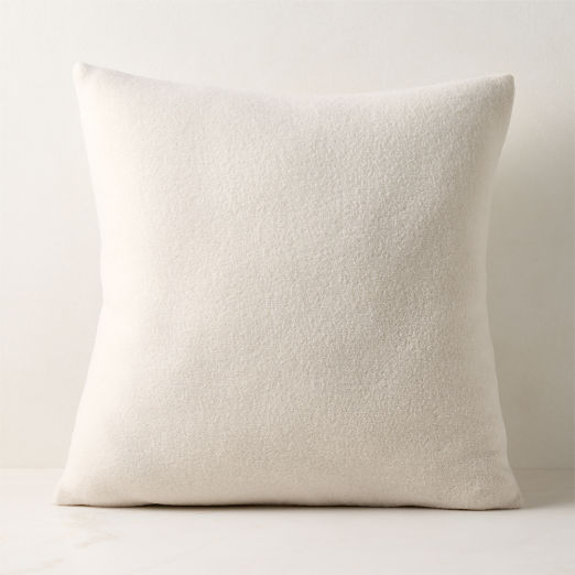 Lucy Warm White Merino Wool Throw Pillow with Feather Down Insert 20"x20"