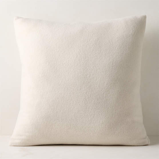 Lucy Warm White Merino Wool Throw Pillow with Down Alternative Insert 23"x23"