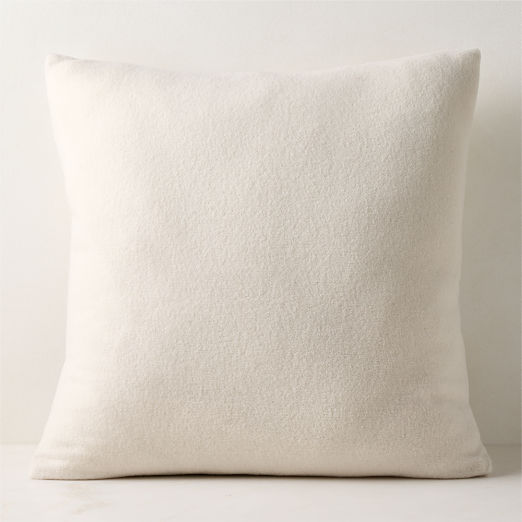 Lucy Warm White Merino Wool Throw Pillow Cover 23"x23"