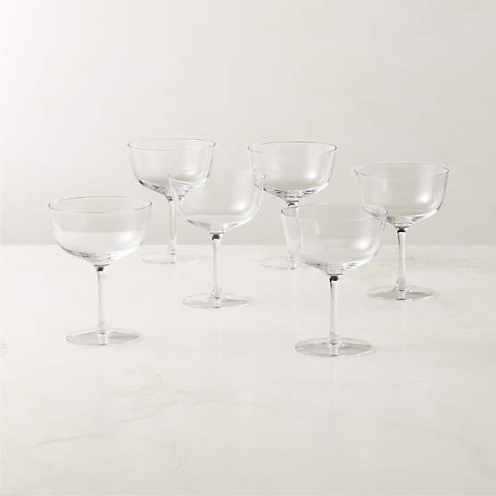 Marie Coupe Modern Cocktail Glasses Set of 8 + Reviews CB2