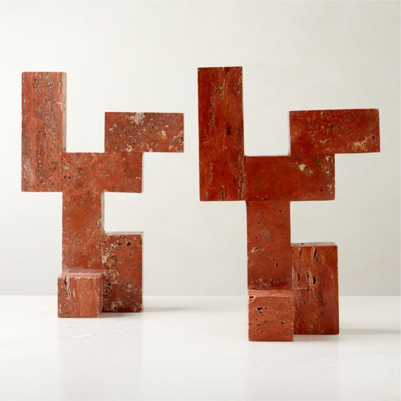 Luis Red Travertine Sculpture - image 1 of 3