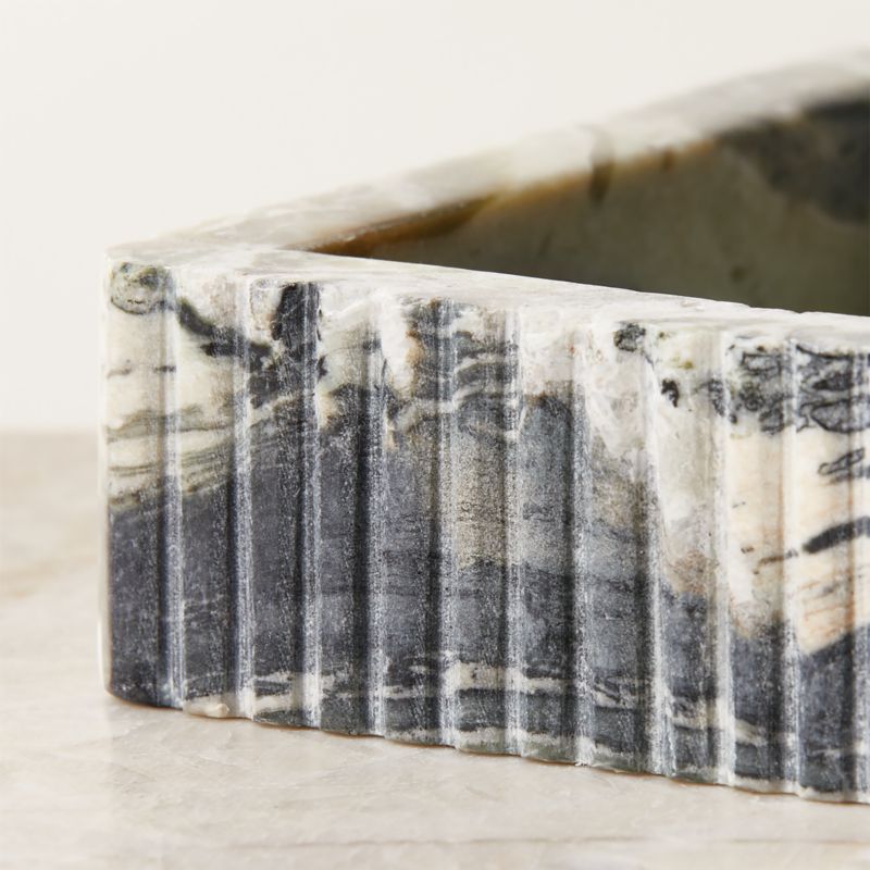 Luke Jade Marble Ribbed Catchall Dish - image 2 of 5