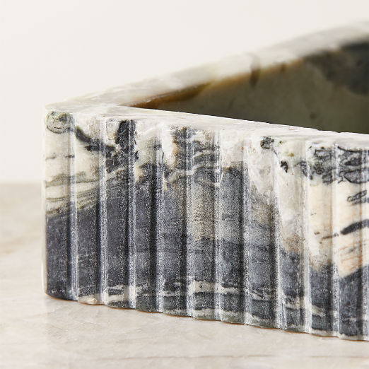 Luke Jade Marble Ribbed Catchall Dish