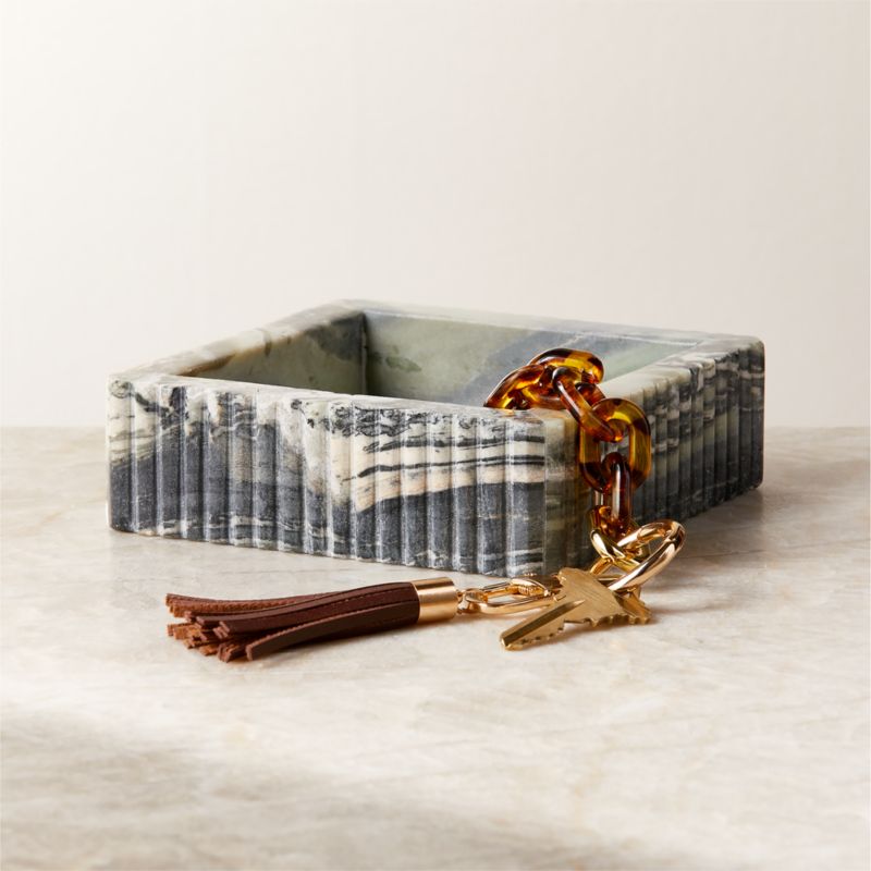 Luke Jade Marble Ribbed Catchall Dish - image 1 of 5