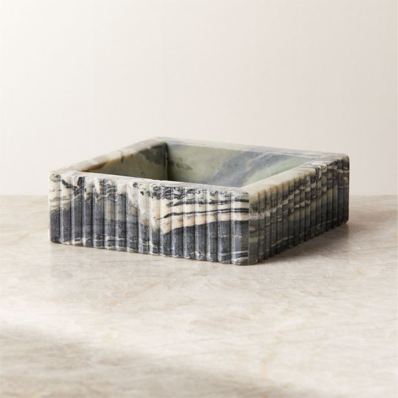 Viewing product image Luke Jade Marble Ribbed Catchall Dish - image 1 of 7