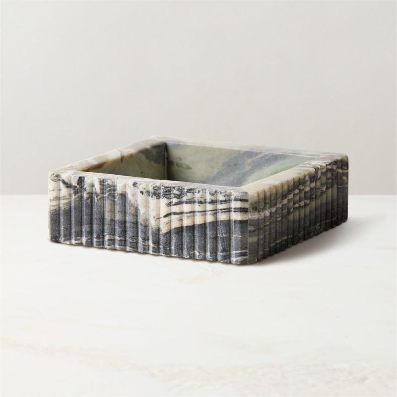 Luke Jade Marble Ribbed Catchall Dish - image 4 of 7