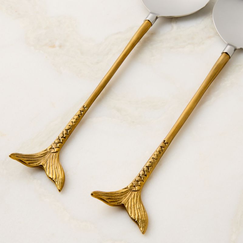 Lula Stainless Steel and Brass Salad Servers - image 2 of 3