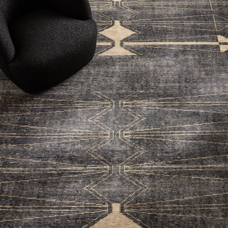Luma Hand-Knotted Black New Zealand Wool Area Rug 5'x8' by Ackerman - image 3 of 5