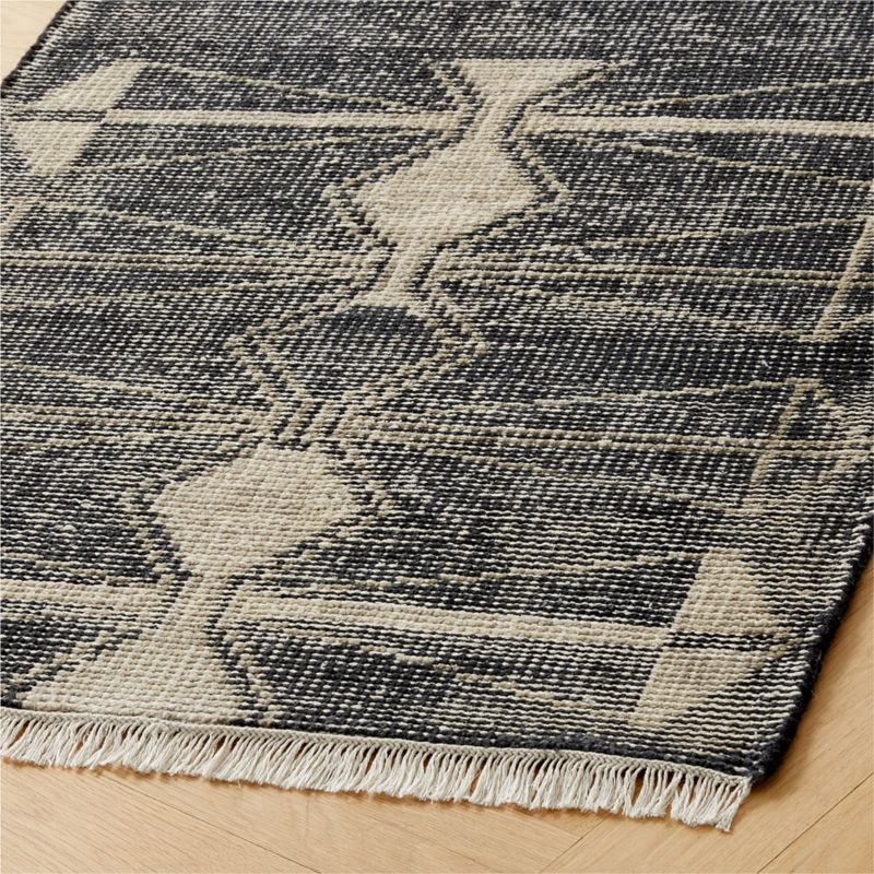 Luma Hand-Knotted Black New Zealand Wool Runner Rug 2.5'x8' by Ackerman - image 2 of 4