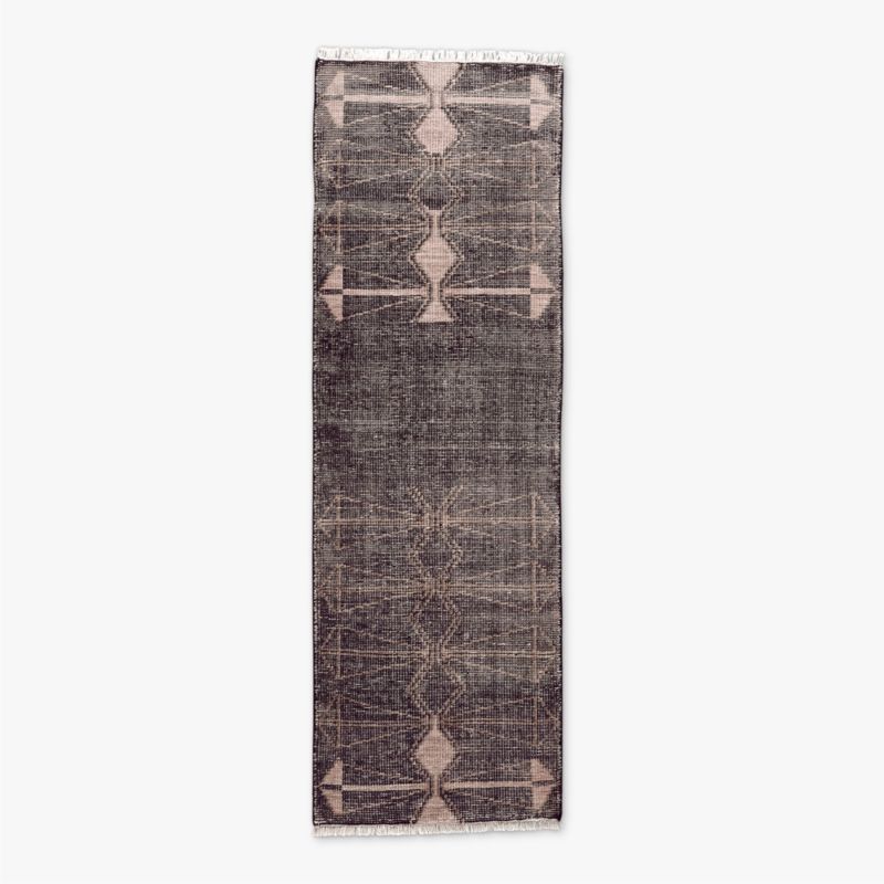 Luma Hand-Knotted Black New Zealand Wool Runner Rug 2.5'x8' by Ackerman - image 0 of 4