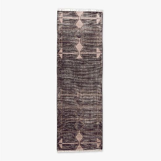 Luma Hand-Knotted Black New Zealand Wool Runner Rug 2.5'x8' by Ackerman