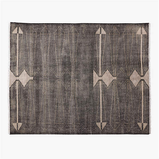 Luma Hand-Knotted Black New Zealand Wool Area Rug 10'x14' by Ackerman