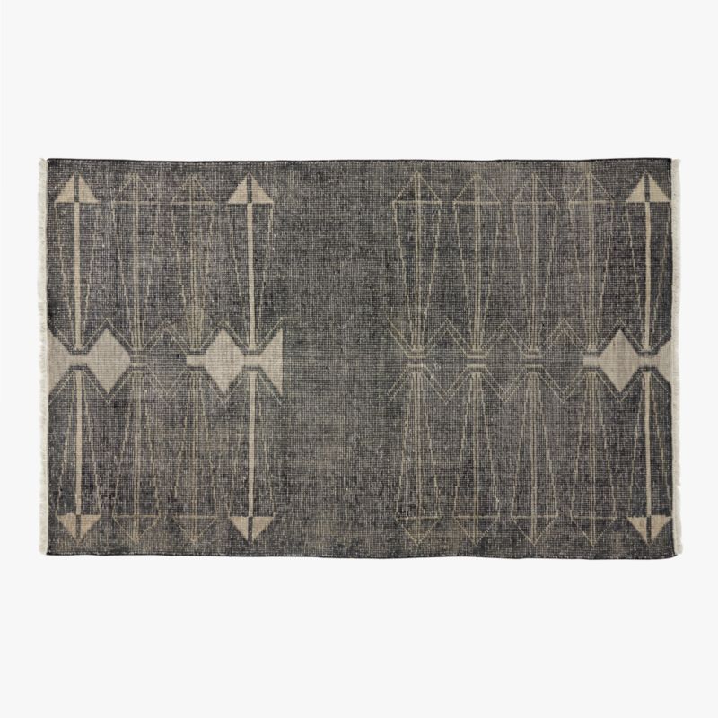 Luma Hand-Knotted Black New Zealand Wool Area Rug 5'x8' by Ackerman - image 0 of 6