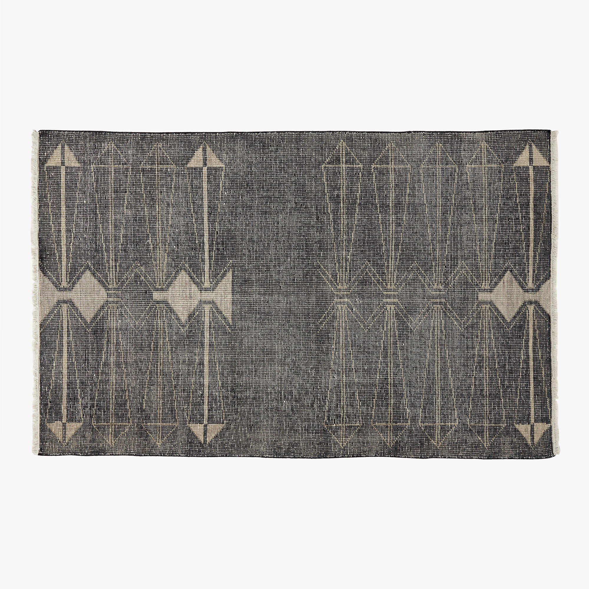 Luma HandKnotted Black New Zealand Wool Area Rug 5'x8' + Reviews CB2