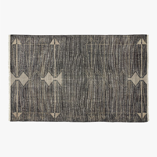 Luma Hand-Knotted Black New Zealand Wool Area Rug 5'x8' by Ackerman