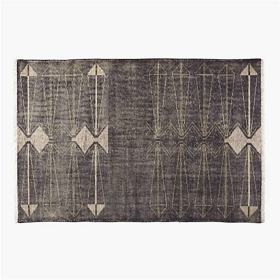 Luma Hand-Knotted Black New Zealand Wool Area Rug 6'x9' by Ackerman