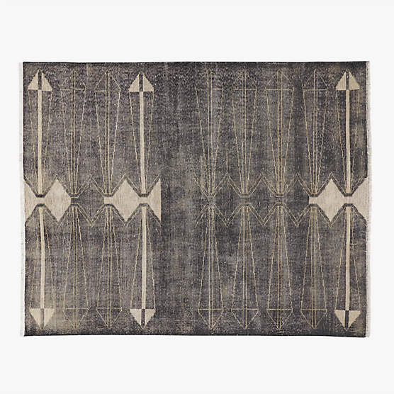 Luma Hand-Knotted Black New Zealand Wool Area Rug 8'x10' by Ackerman