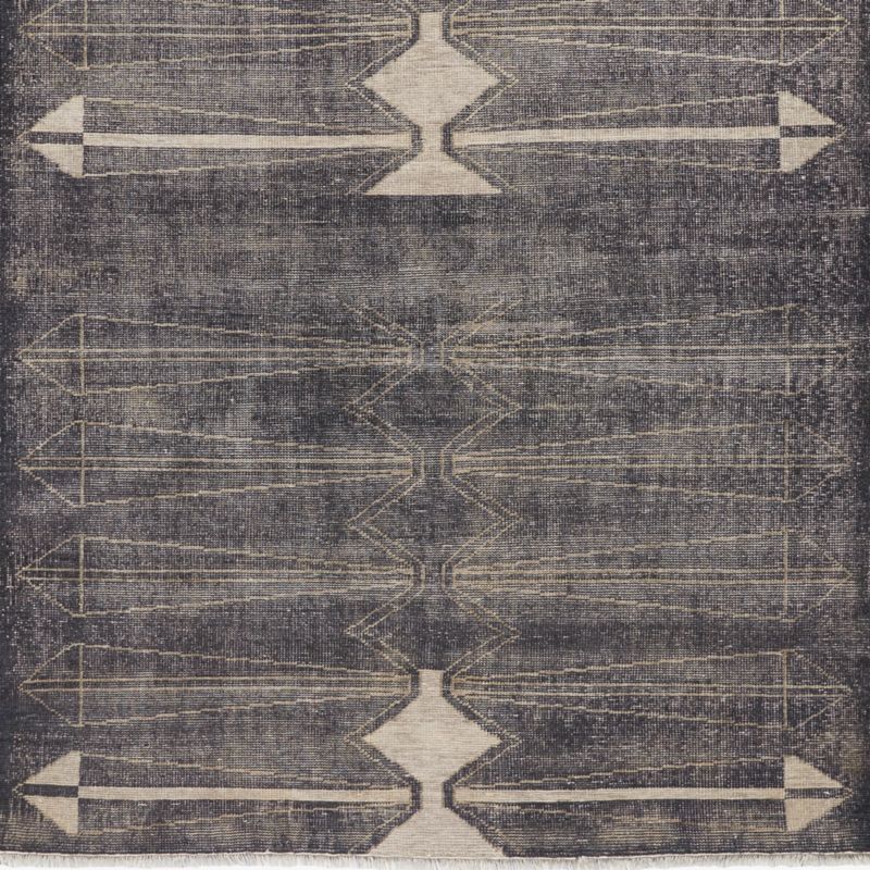 Luma Hand-Knotted Black New Zealand Wool Rug Swatch 12"x12" by Ackerman - image 0 of 5